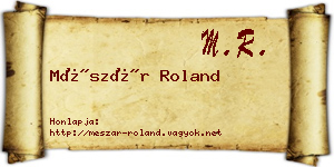 Mészár Roland névjegykártya