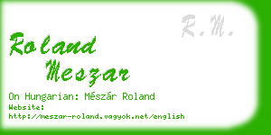roland meszar business card