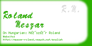 roland meszar business card